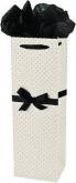 0 Wine Gift Bag Elegant White - W/ Black Tissue