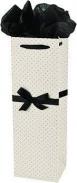 0 Wine Gift Bag Elegant White - W/ Black Tissue